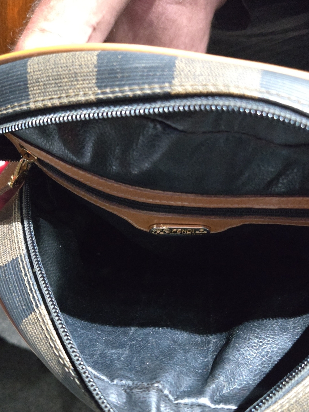 Fendi Brown and Tan Striped Canvas Messenger Bag - Picture 11 of 11